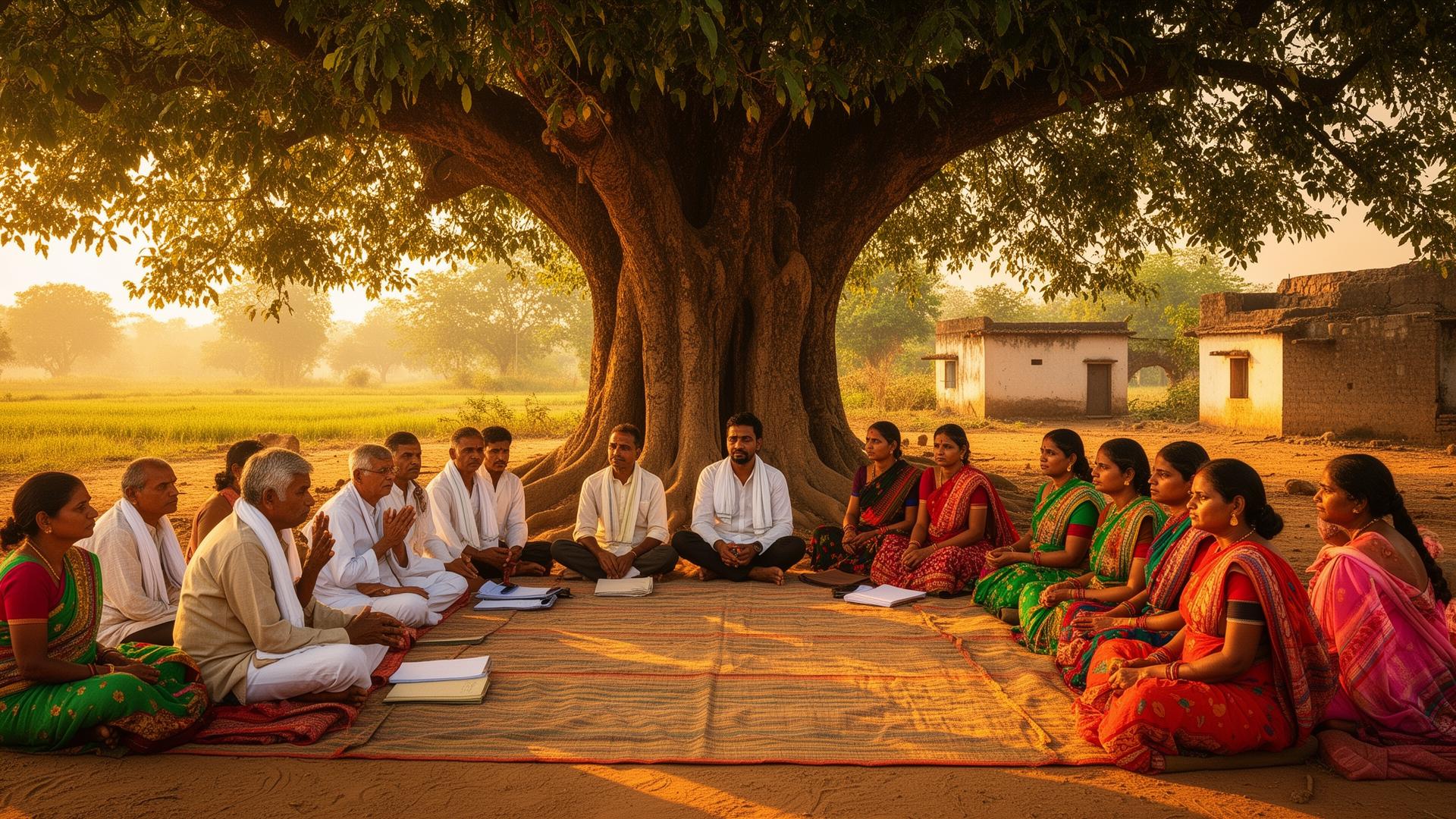 Gram Sabha meeting under banyan tree